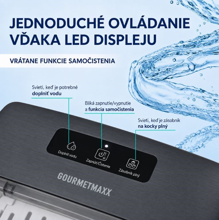 GourmetMaxx Výrobník ľadu 7 kociek  za 8 min 19975 (5)